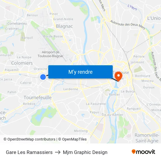 Gare Les Ramassiers to Mjm Graphic Design map