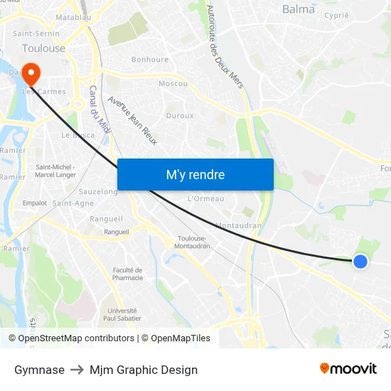 Gymnase to Mjm Graphic Design map