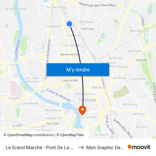 Le Grand Marché - Pont De La Vache to Mjm Graphic Design map