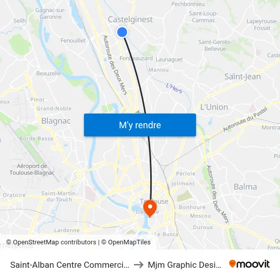 Saint-Alban Centre Commercial to Mjm Graphic Design map