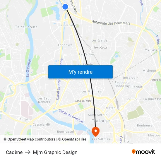Cadène to Mjm Graphic Design map