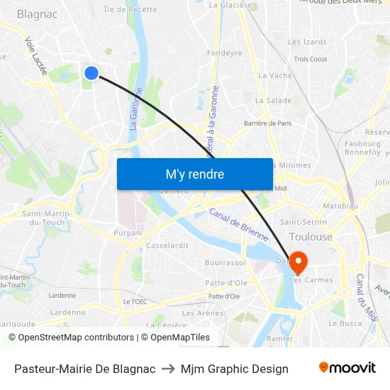 Pasteur-Mairie De Blagnac to Mjm Graphic Design map