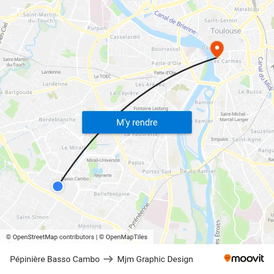 Pépinière Basso Cambo to Mjm Graphic Design map
