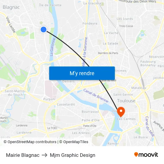 Mairie Blagnac to Mjm Graphic Design map
