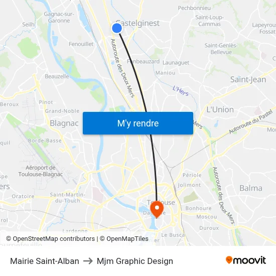 Mairie Saint-Alban to Mjm Graphic Design map