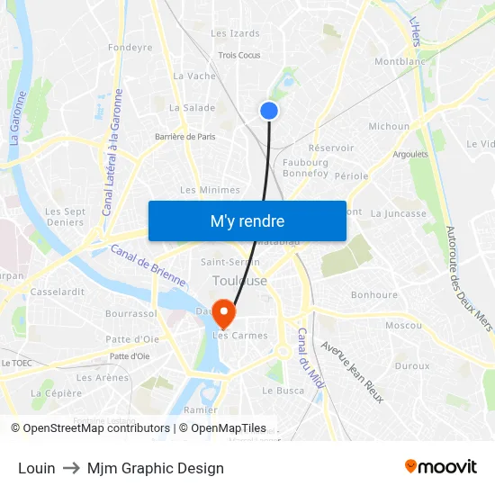 Louin to Mjm Graphic Design map