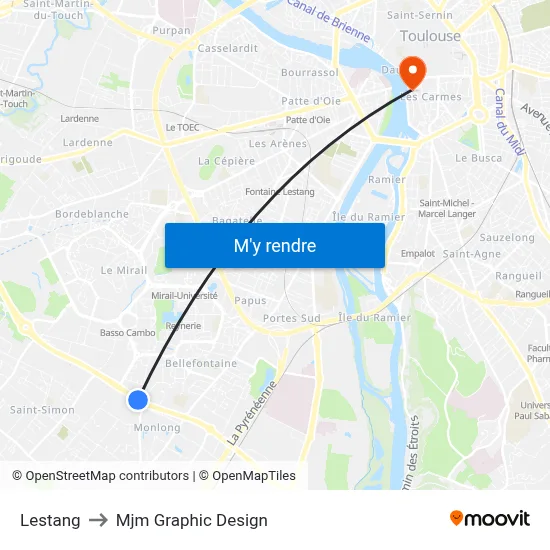 Lestang to Mjm Graphic Design map