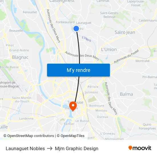 Launaguet Nobles to Mjm Graphic Design map
