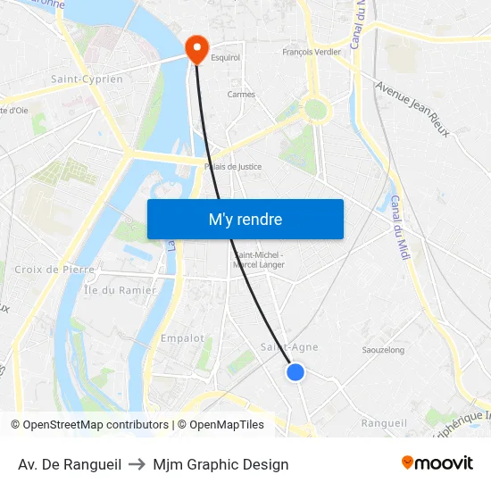 Av. De Rangueil to Mjm Graphic Design map