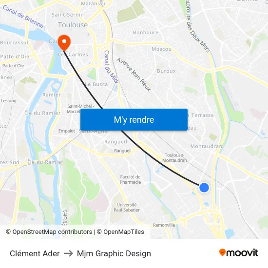 Clément Ader to Mjm Graphic Design map