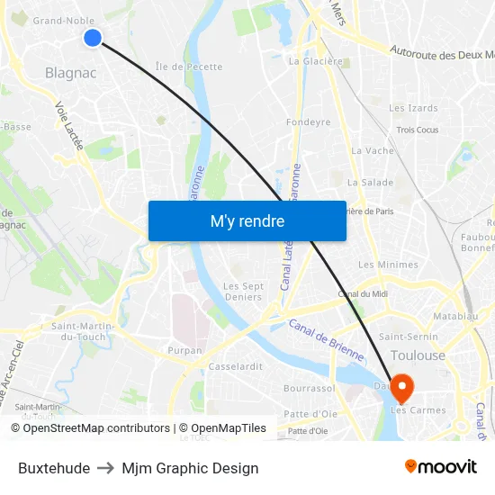 Buxtehude to Mjm Graphic Design map