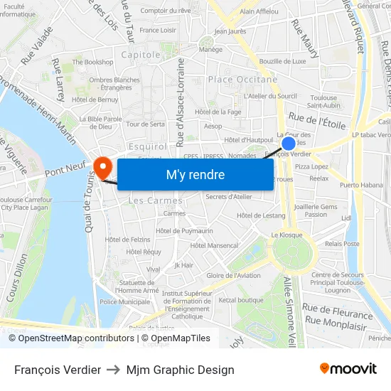 François Verdier to Mjm Graphic Design map