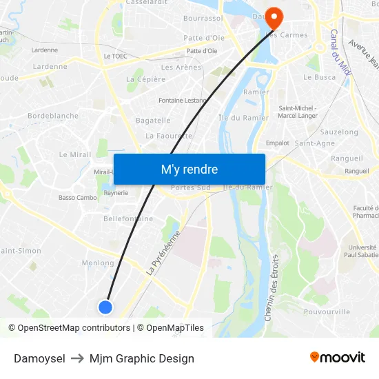 Damoysel to Mjm Graphic Design map