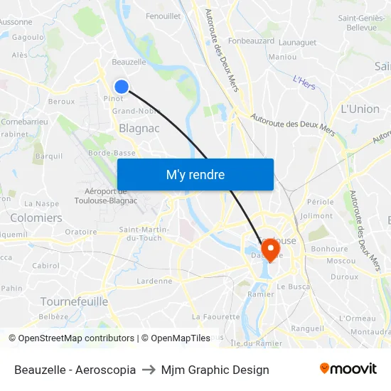 Beauzelle - Aeroscopia to Mjm Graphic Design map