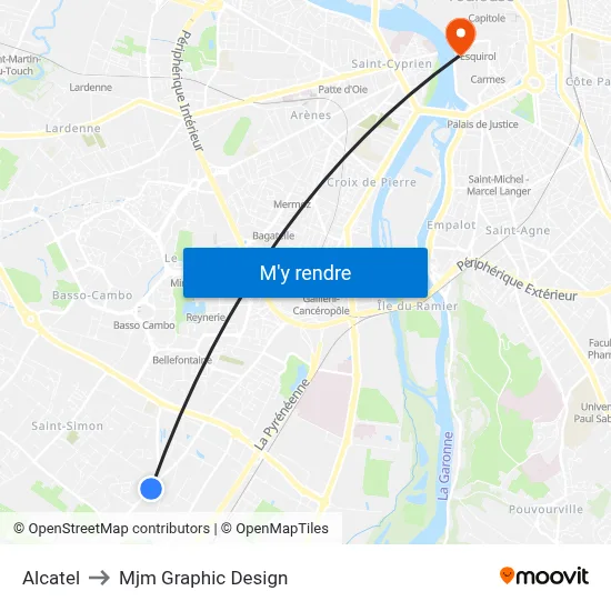 Alcatel to Mjm Graphic Design map