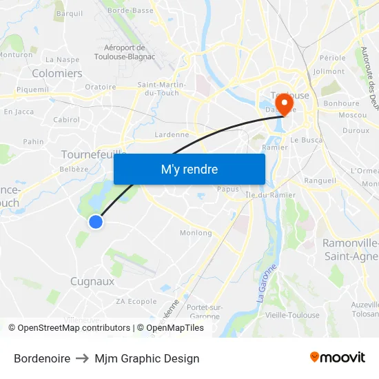 Bordenoire to Mjm Graphic Design map