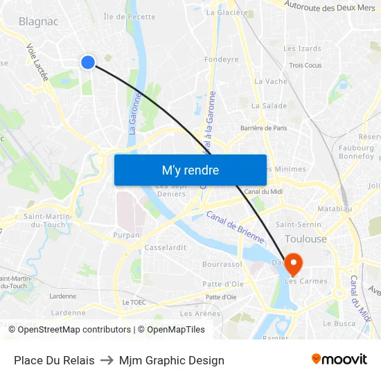 Place Du Relais to Mjm Graphic Design map
