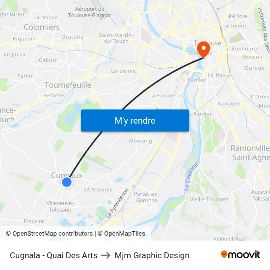 Cugnala - Quai Des Arts to Mjm Graphic Design map
