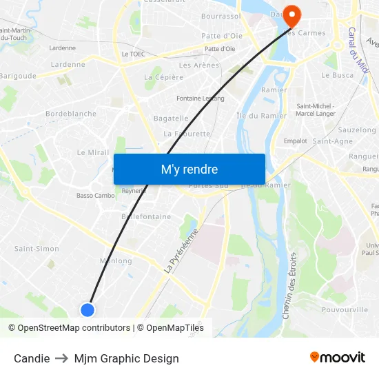 Candie to Mjm Graphic Design map