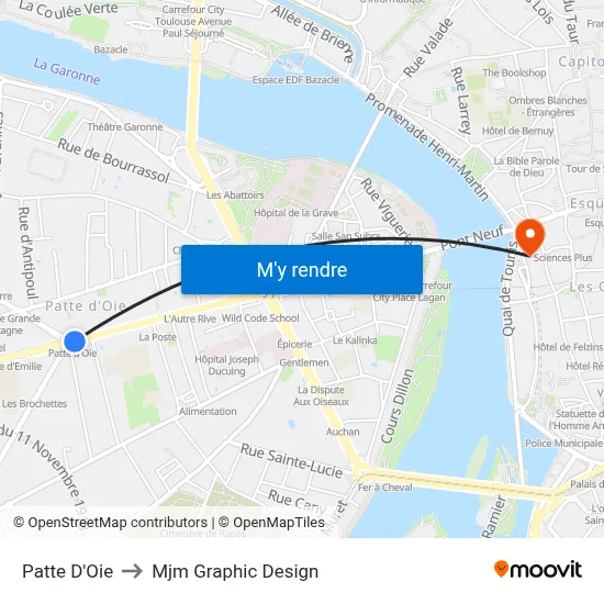 Patte D'Oie to Mjm Graphic Design map