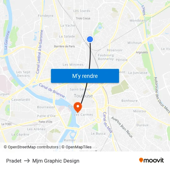 Pradet to Mjm Graphic Design map