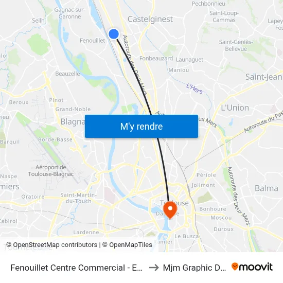 Fenouillet Centre Commercial - Entrée Sud to Mjm Graphic Design map