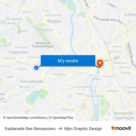 Esplanade Des Ramassiers to Mjm Graphic Design map