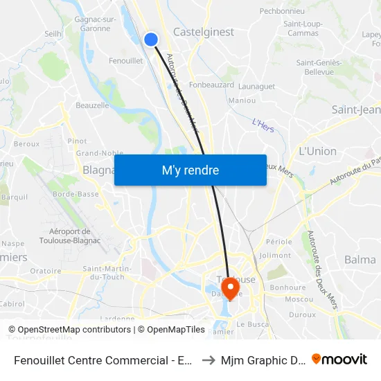 Fenouillet Centre Commercial - Entrée Nord to Mjm Graphic Design map