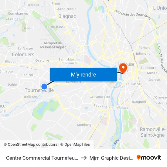 Centre Commercial Tournefeuille to Mjm Graphic Design map