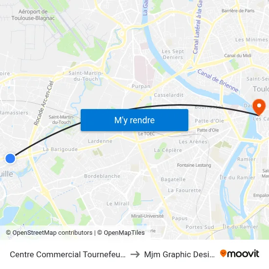 Centre Commercial Tournefeuille to Mjm Graphic Design map