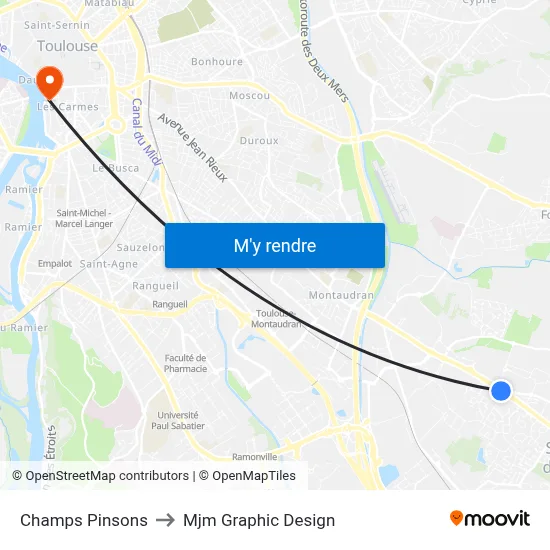 Champs Pinsons to Mjm Graphic Design map