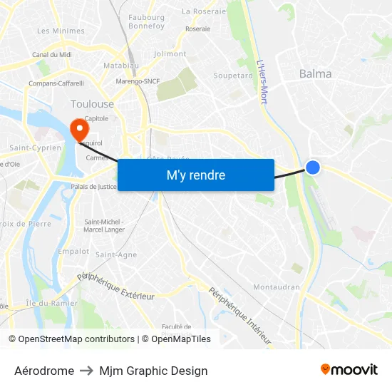Aérodrome to Mjm Graphic Design map