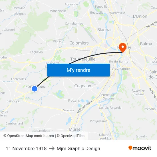 11 Novembre 1918 to Mjm Graphic Design map