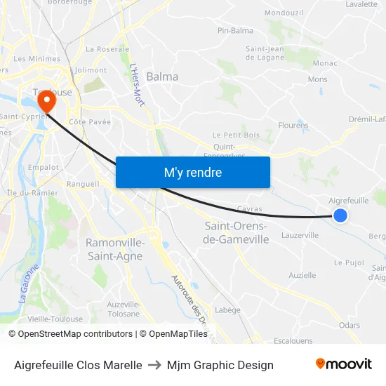 Aigrefeuille Clos Marelle to Mjm Graphic Design map