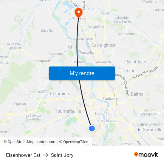 Eisenhower Est to Saint Jory map