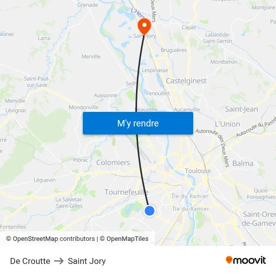 De Croutte to Saint Jory map