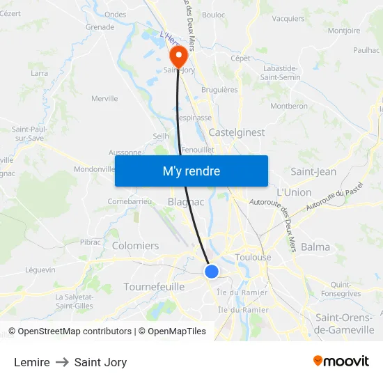 Lemire to Saint Jory map