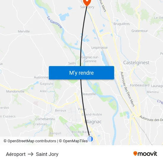 Aéroport to Saint Jory map