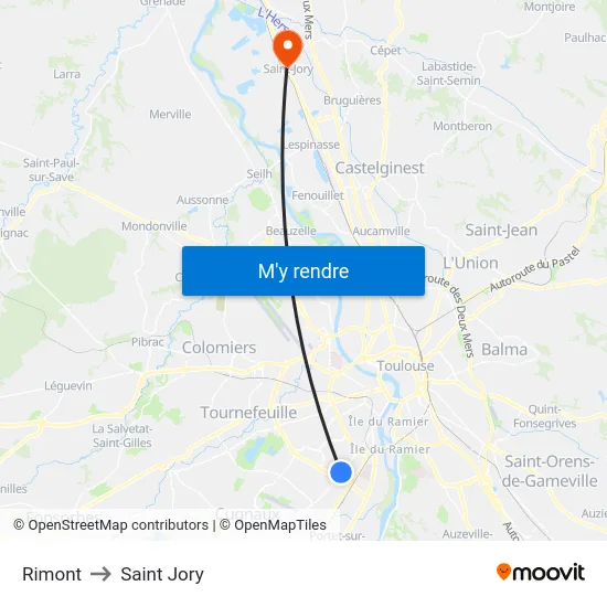 Rimont to Saint Jory map