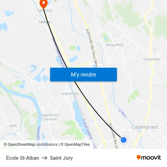 École St-Alban to Saint Jory map