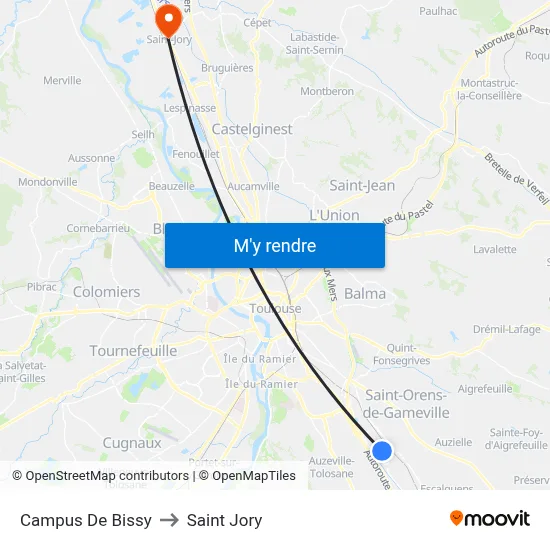 Campus De Bissy to Saint Jory map