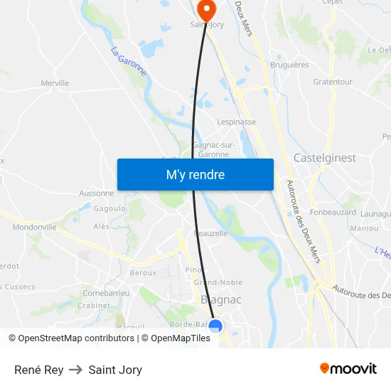 René Rey to Saint Jory map