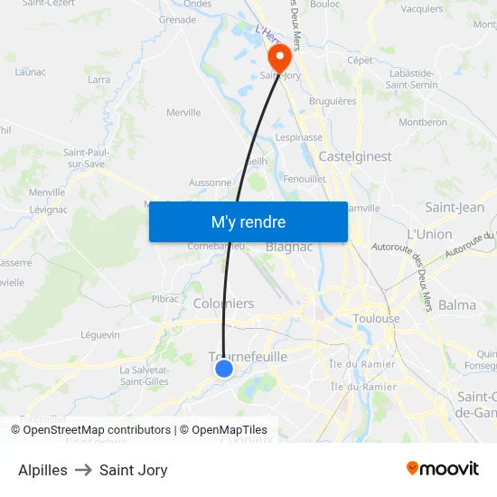 Alpilles to Saint Jory map