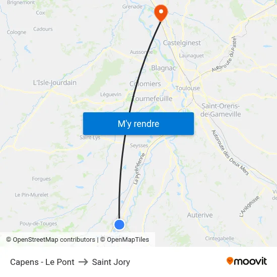 Capens - Le Pont to Saint Jory map