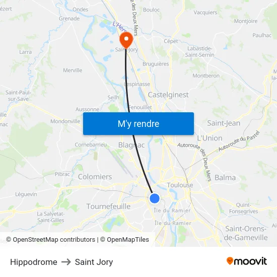 Hippodrome to Saint Jory map