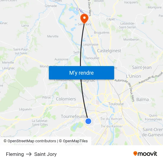 Fleming to Saint Jory map