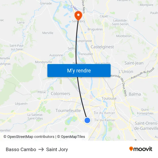 Basso Cambo to Saint Jory map