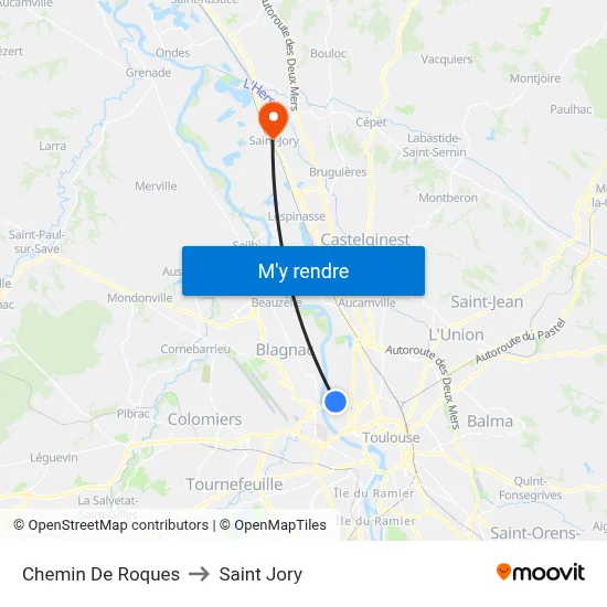 Chemin De Roques to Saint Jory map