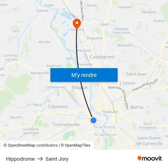 Hippodrome to Saint Jory map