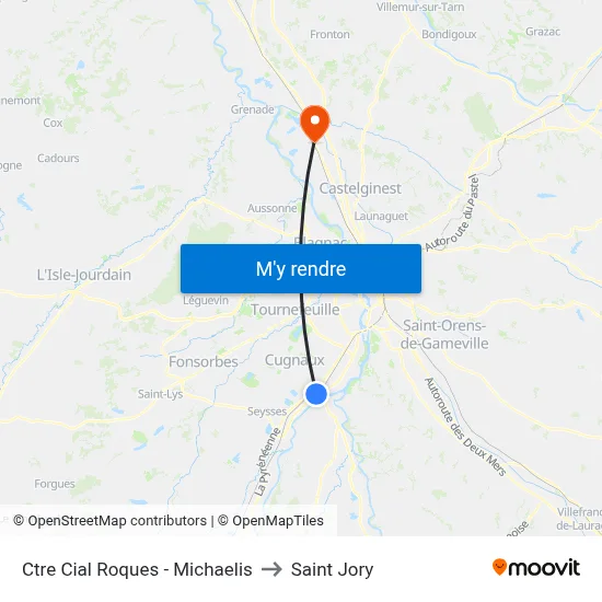 Ctre Cial Roques - Michaelis to Saint Jory map